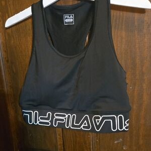 Fila Women's Black Sports Bra with Logo Band